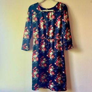 Vintage 1970s Long Sleeved Fit & Flare Dress